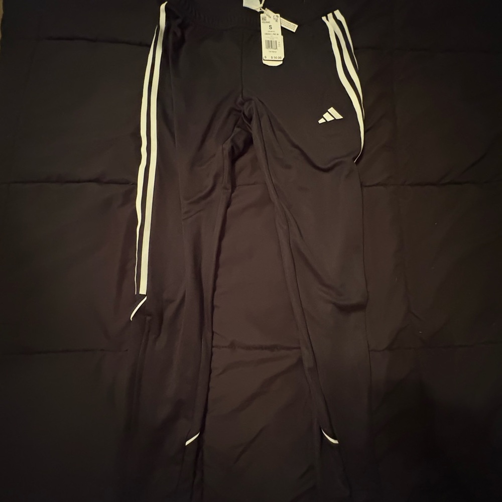 Adidas Kids Black Joggers with White Stripes new with tags
